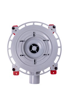 Трап горизонтальный регулируемый АНИ Пласт THA5612 выпуск 50 мм с решеткой из нержавеющей стали 150х150 мм