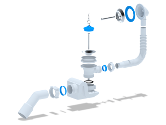 Сифон для ванны АНИ Пласт Бриг E651 1 1/2 дюйма с переливом