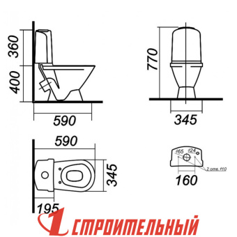 Унитаз-компакт Classic косой выпуск,DP,микролифт