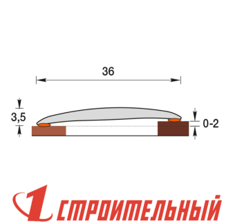 Порог 36мм 1,6м "Идеал Изи", 210 Дуб пепельный