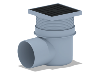 Трап для душа АНИ Пласт TQ1616 DN110 горизонтальный регулируемый с сухим затвором и решёткой из чугуна 150х150 мм