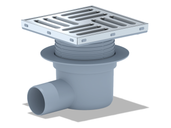 Трап для душа АНИ Пласт TQ5612 DN50 горизонтальный регулируемый с сухим затвором и решёткой из нержавеющей стали 150х150 мм