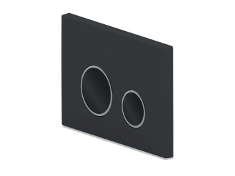 Клавиша АНИ Пласт для системы скрытой установки унитаза черная матовая, обод сатин, клавиша черный глянец WP2343G